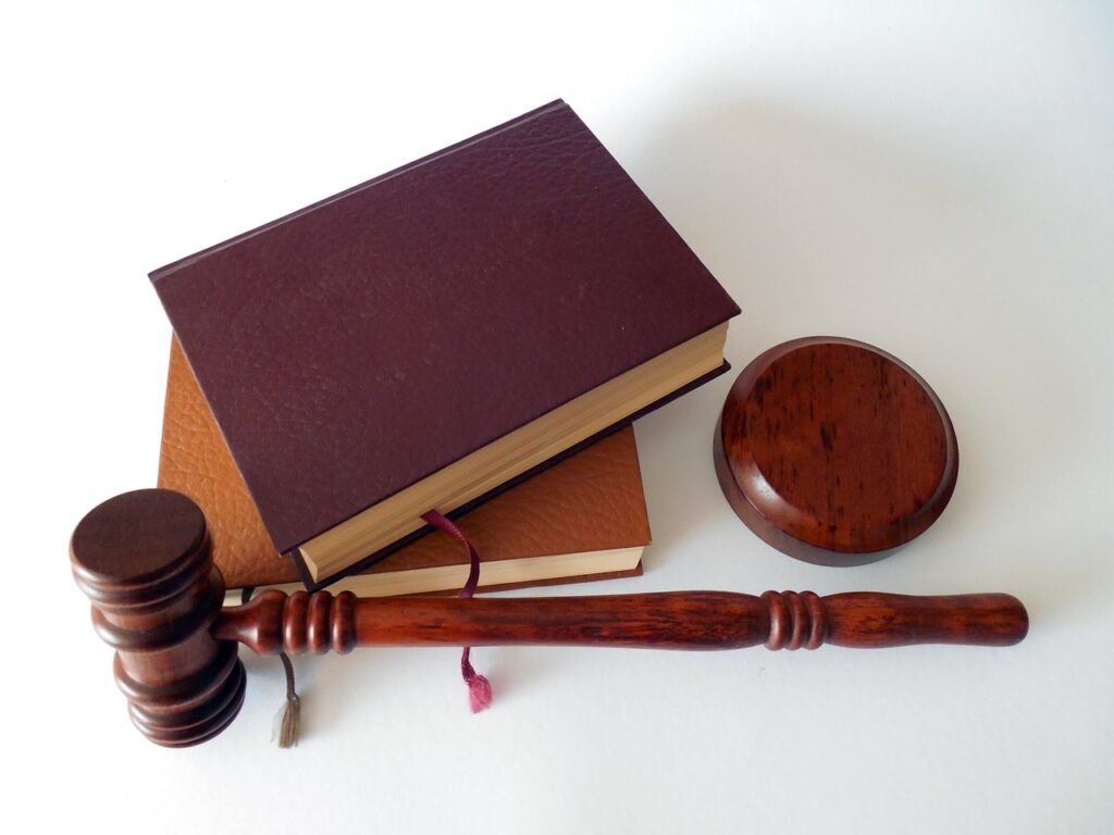 Gavel and law books on a white background, symbolising the proposed UK immigration proposals for 2025.