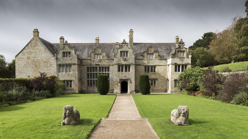 Historic UK manor house showing potential for property title split into separate residences or flats.