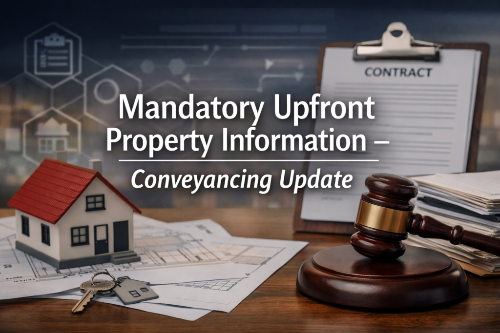 Mandatory Upfront Property Information – Conveyancing Update
